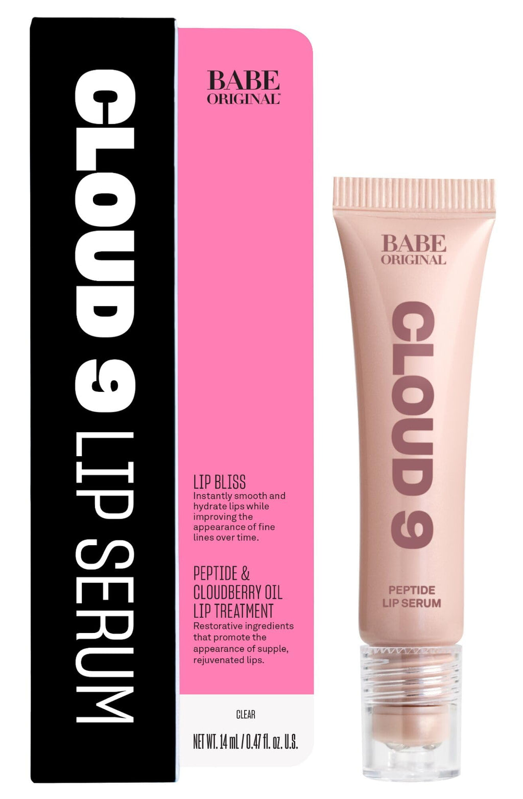 BABE ORIGINAL Cloud 9 Lip Serum | Hydrating Lip Treatment with Cloudberry Oil, Peptides & Hyaluronic Acid