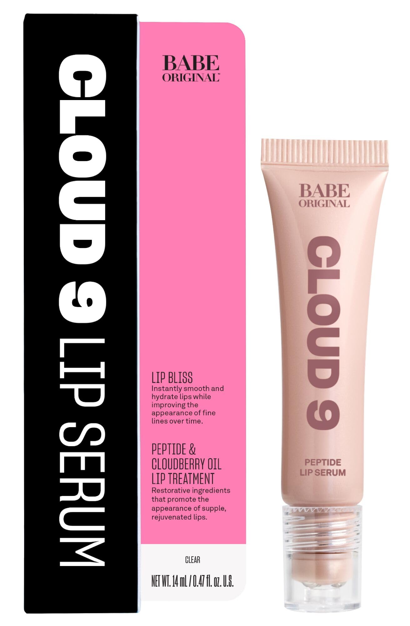 BABE ORIGINAL Cloud 9 Lip Serum | Hydrating Lip Treatment with Cloudberry Oil, Peptides & Hyaluronic Acid