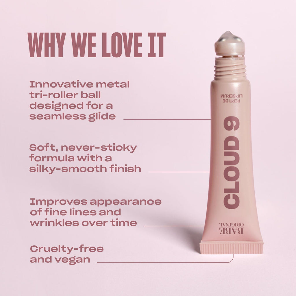 BABE ORIGINAL Cloud 9 Lip Serum | Hydrating Lip Treatment with Cloudberry Oil, Peptides & Hyaluronic Acid