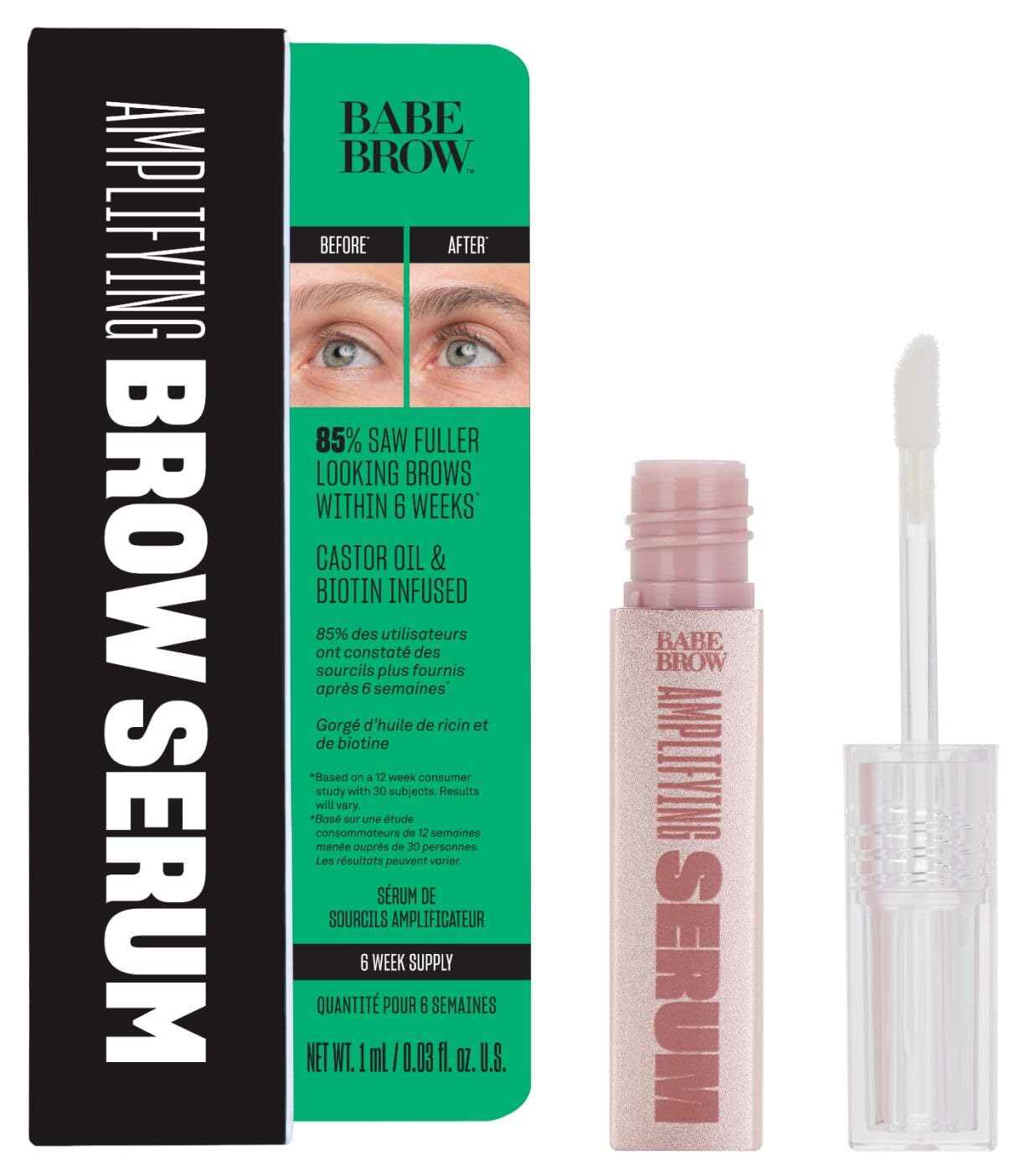 BABE ORIGINAL Eyebrow Serum – Thicker Brows with Castor Oil, Biotin & Amino Acids