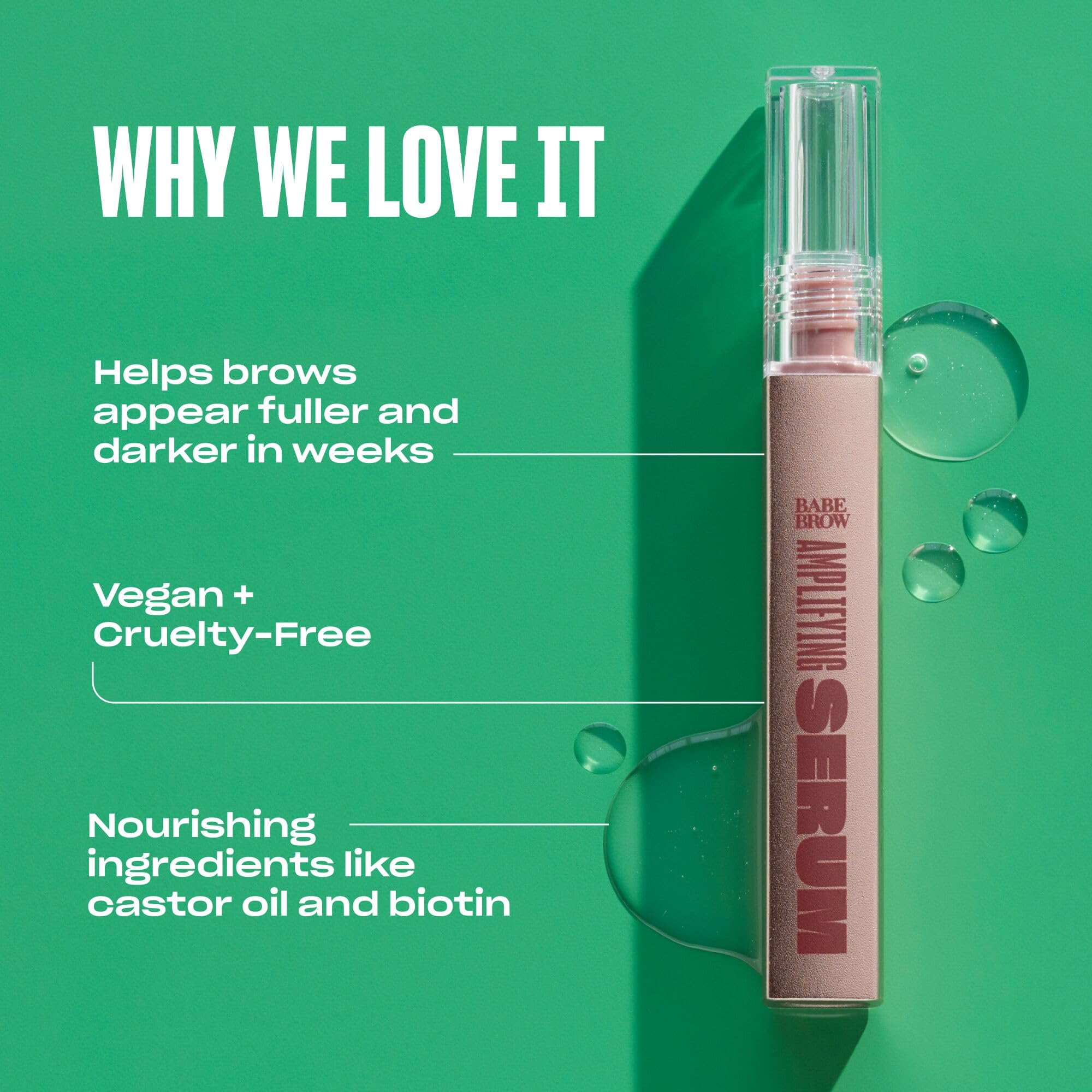 BABE ORIGINAL Eyebrow Serum – Thicker Brows with Castor Oil, Biotin & Amino Acids
