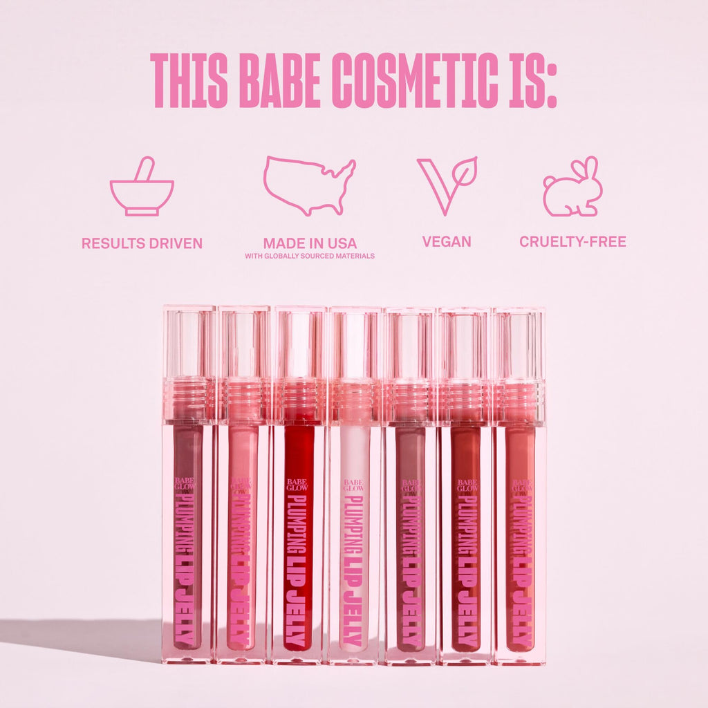 BABE ORIGINAL Glow Plumping Lip Jelly Rose – High Shine Hydrating Lip Gloss