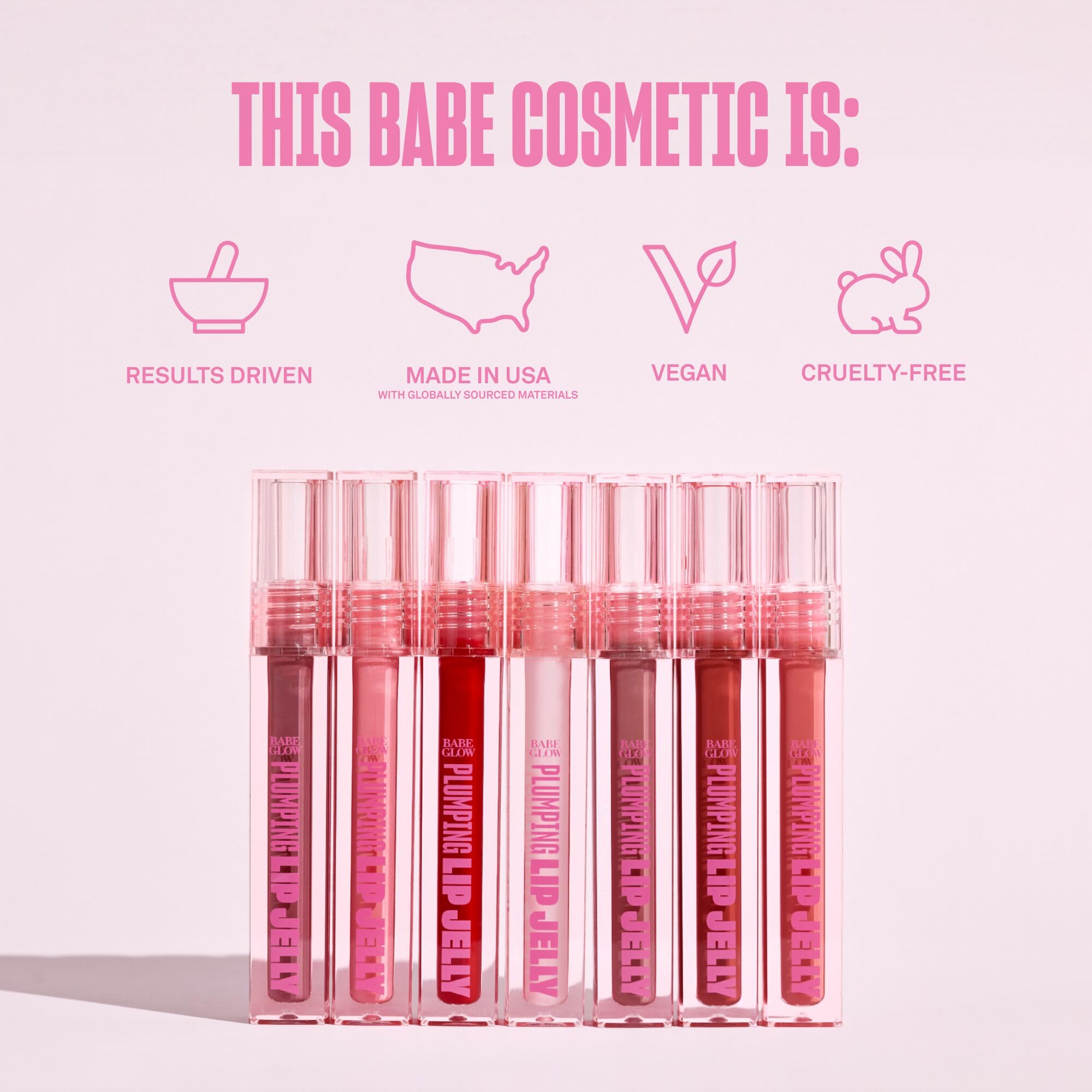 BABE ORIGINAL Glow Plumping Lip Jelly Rose – High Shine Hydrating Lip Gloss