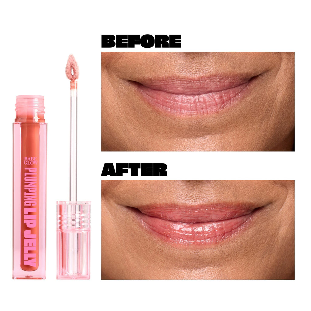 BABE ORIGINAL Glow Plumping Lip Jelly Rose – High Shine Hydrating Lip Gloss