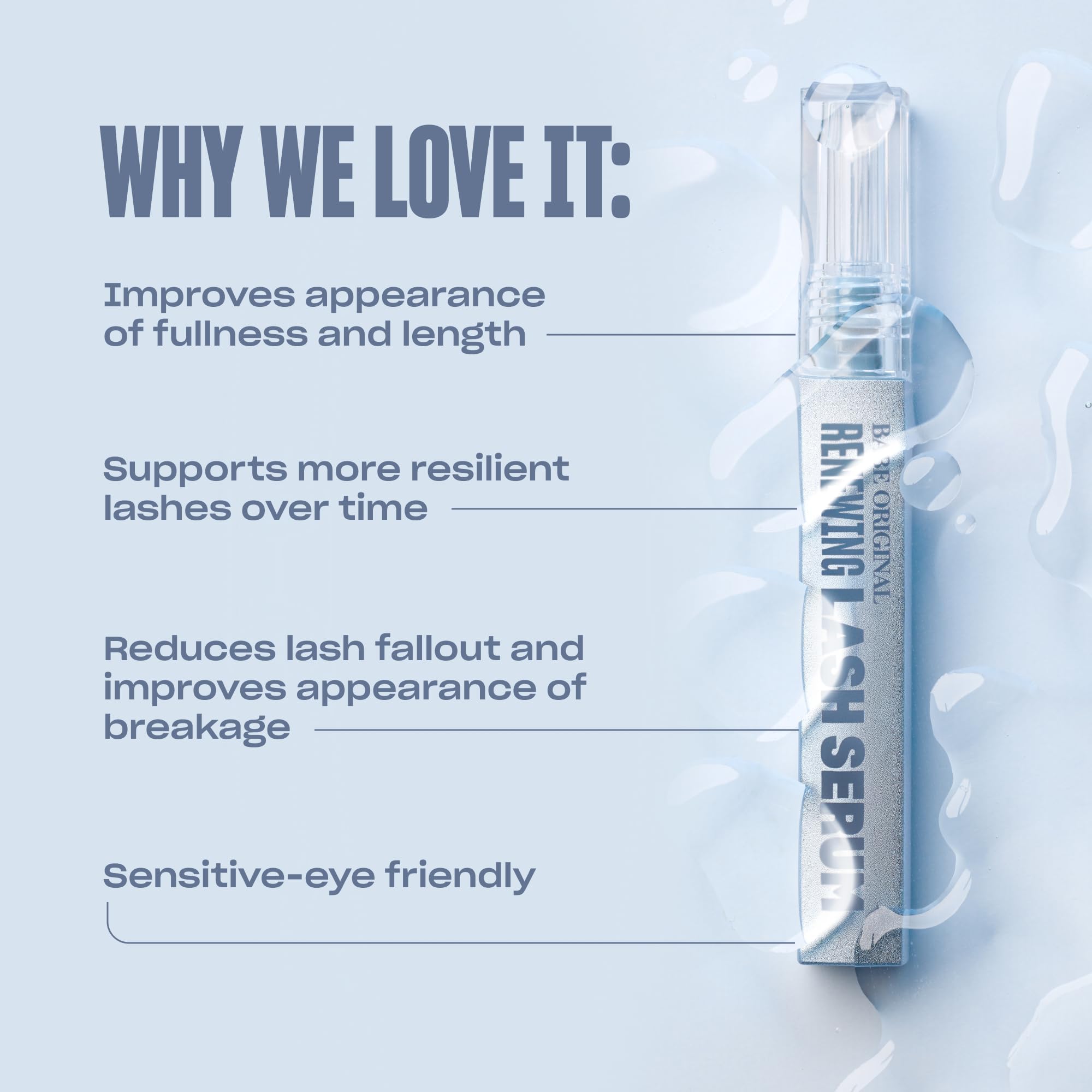 BABE ORIGINAL Renewing Lash Serum – Pro-6 Peptide Complex for Fuller, Longer-Looking Lashes