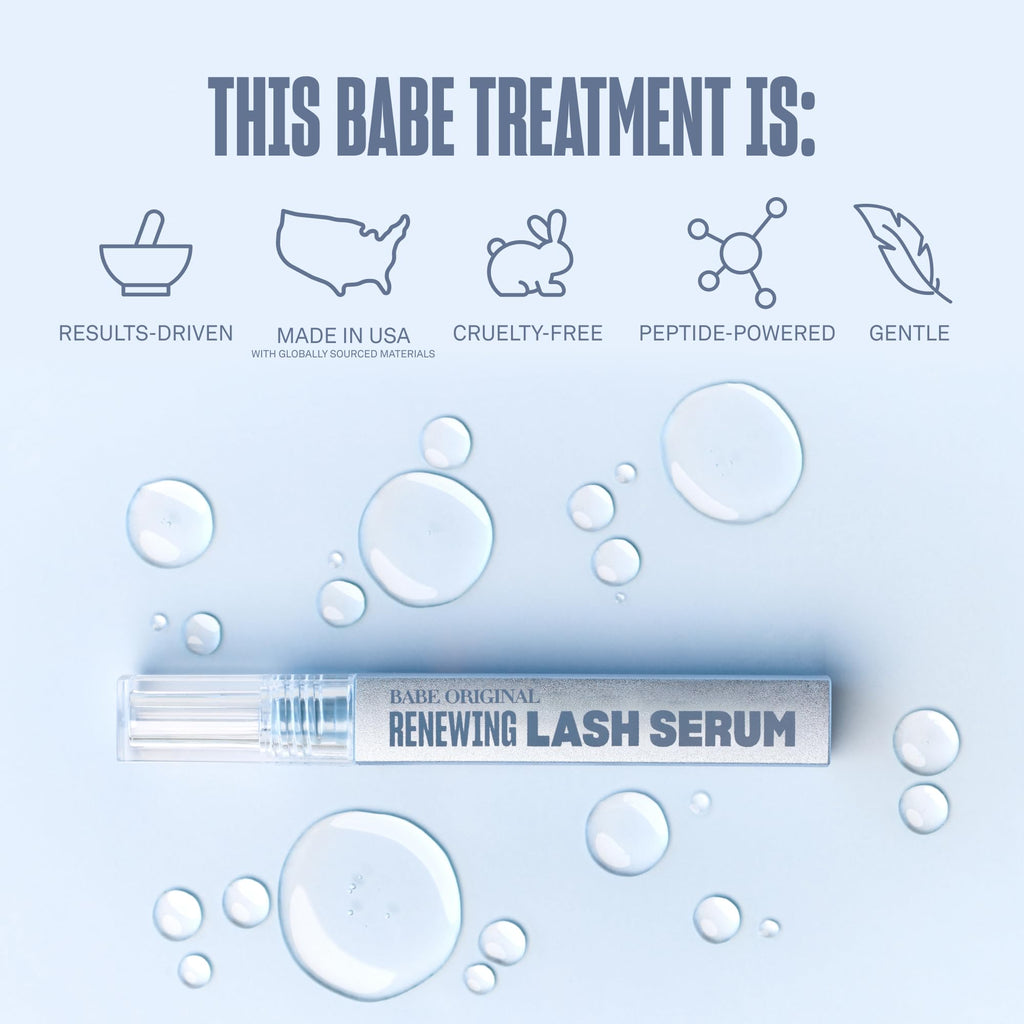 BABE ORIGINAL Renewing Lash Serum – Pro-6 Peptide Complex for Fuller, Longer-Looking Lashes