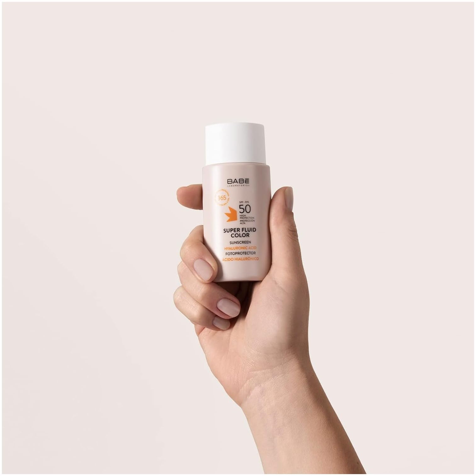 Babe Super Fluid Color Sunscreen SPF 50 – Tinted Facial Sunscreen for Sensitive Skin, Lightweight & Hydrating