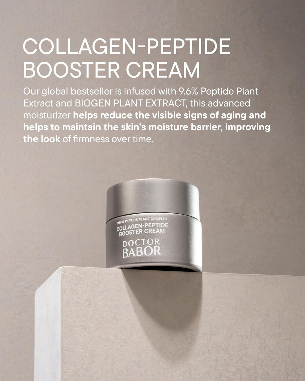BABOR Collagen Peptide Booster Cream – Firming & Plumping Moisturizer with Hyaluronic Acid & Squalane | Day & Night