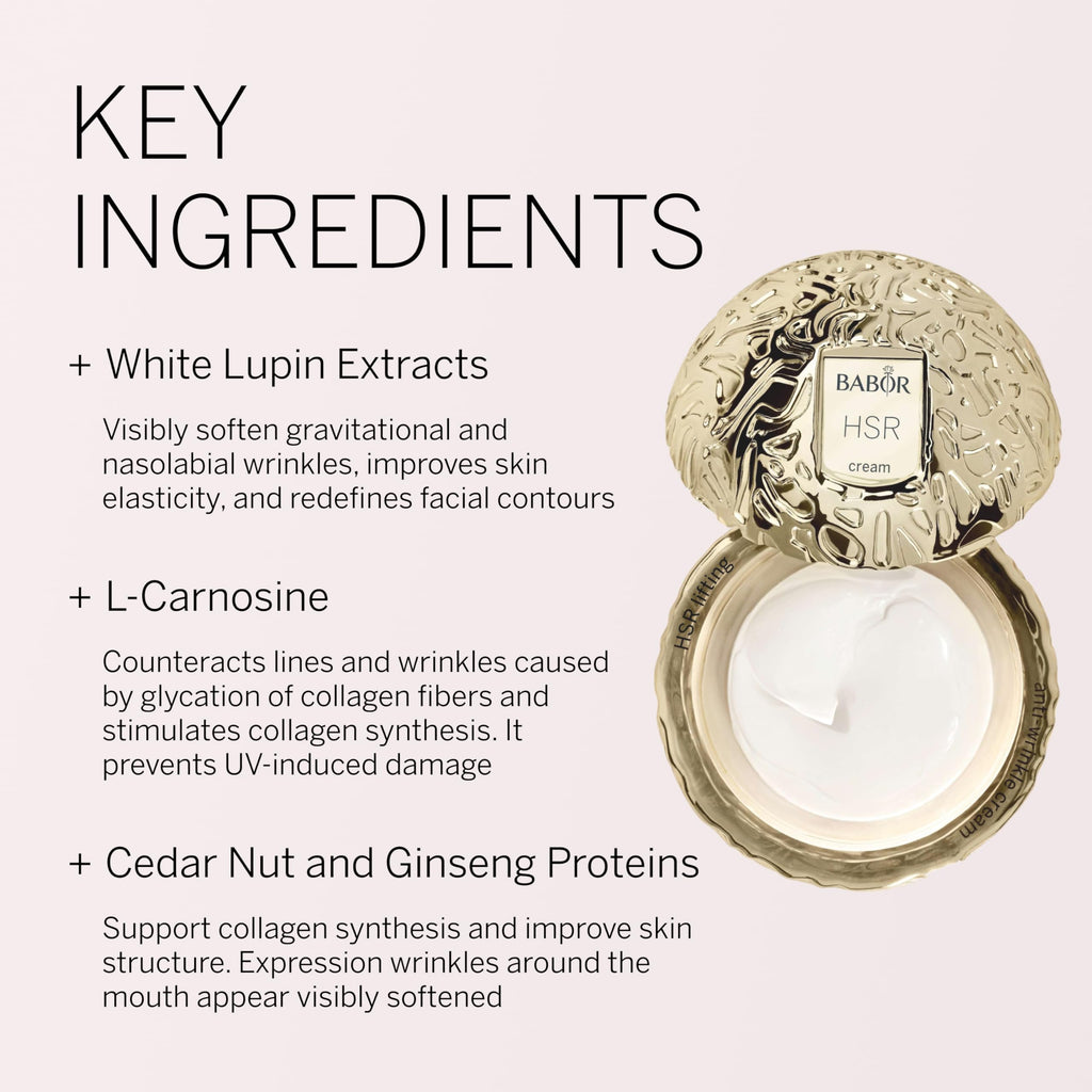 BABOR HSR Lifting Anti Wrinkle Cream – Travel Size Night Cream for Fine Lines, Vitamin E & Radiance