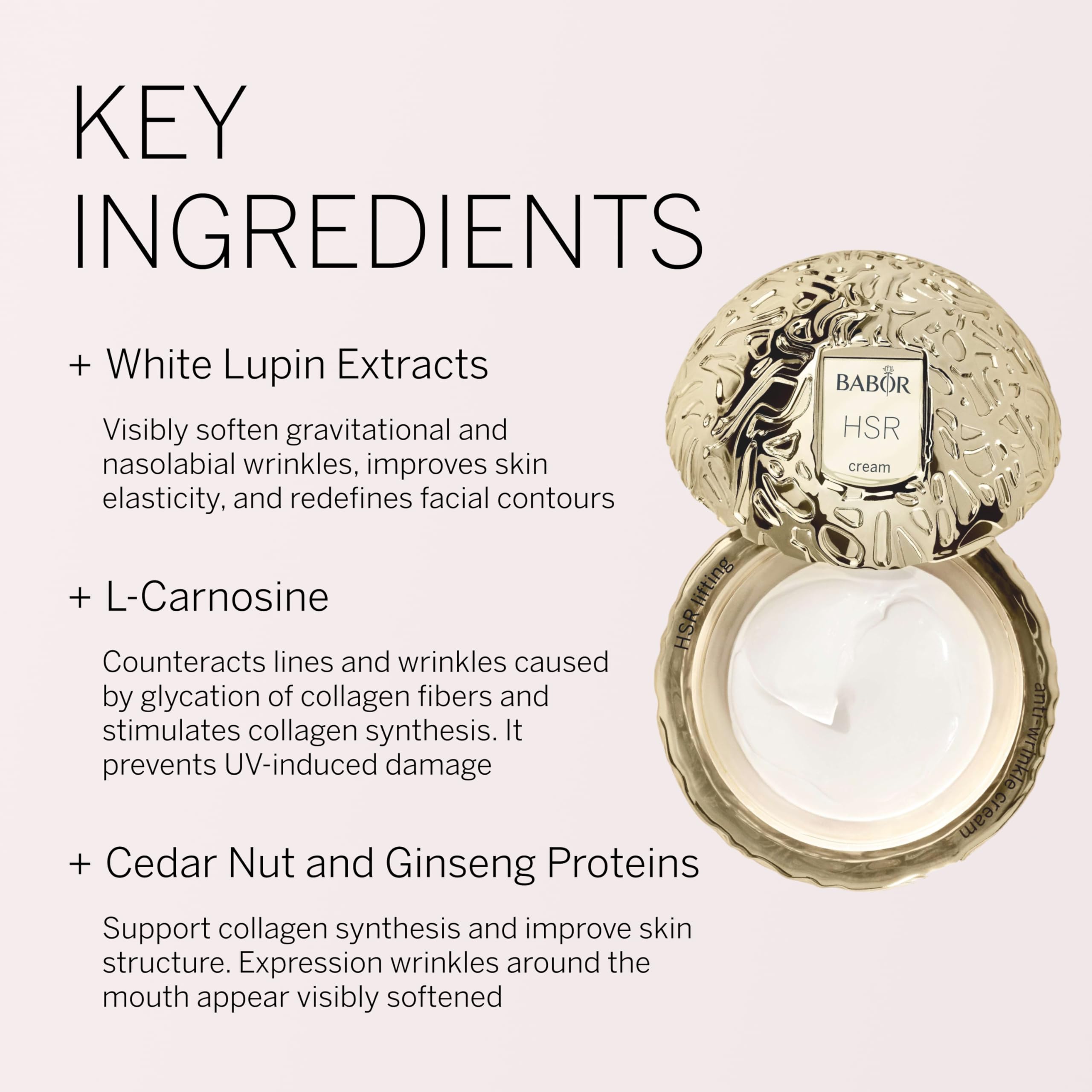 BABOR HSR Lifting Anti Wrinkle Cream – Travel Size Night Cream for Fine Lines, Vitamin E & Radiance