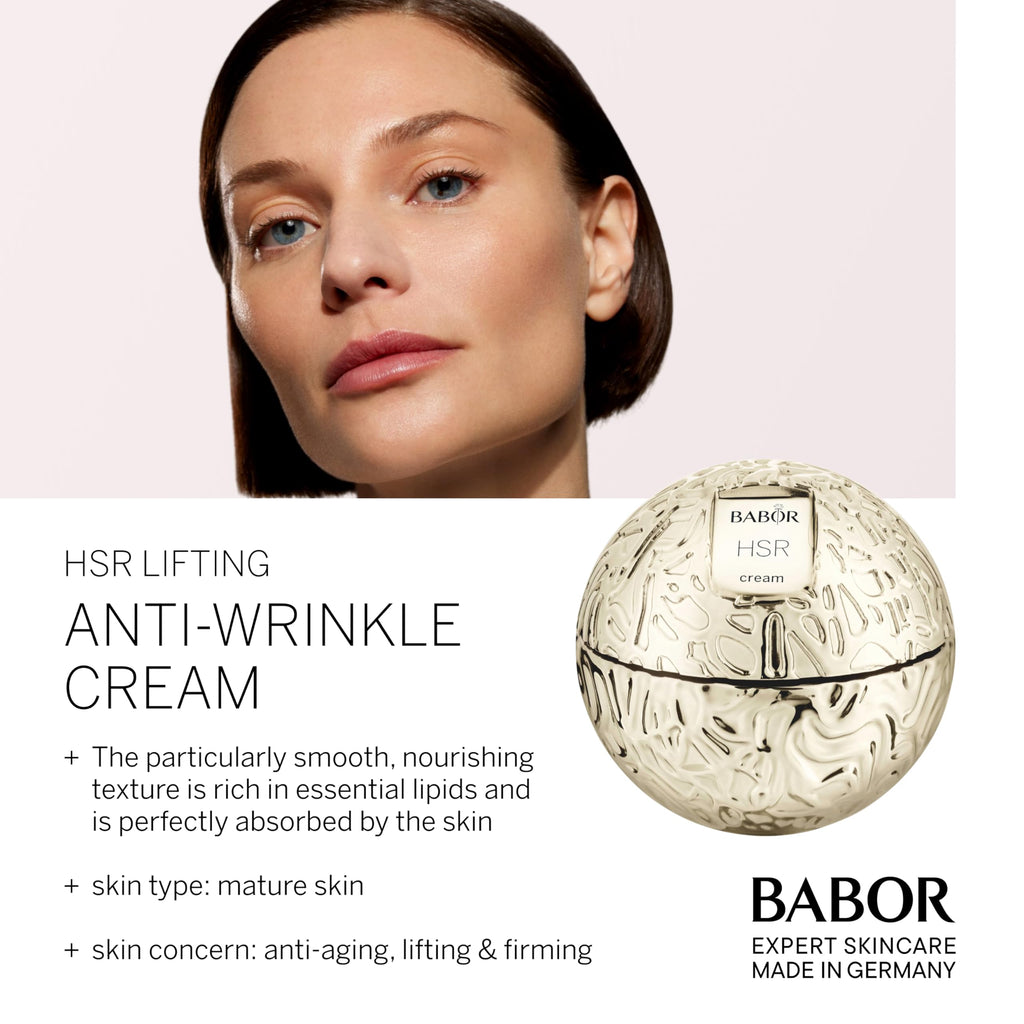 BABOR HSR Lifting Anti Wrinkle Cream – Travel Size Night Cream for Fine Lines, Vitamin E & Radiance