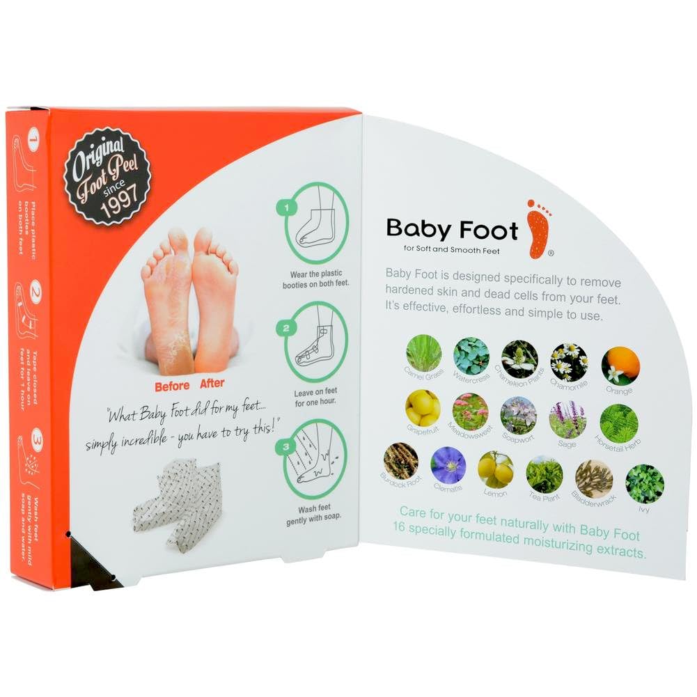 Baby Foot Original Foot Peel for Men – Spa‑At‑Home Foot Mask (Mint) 2.7 oz