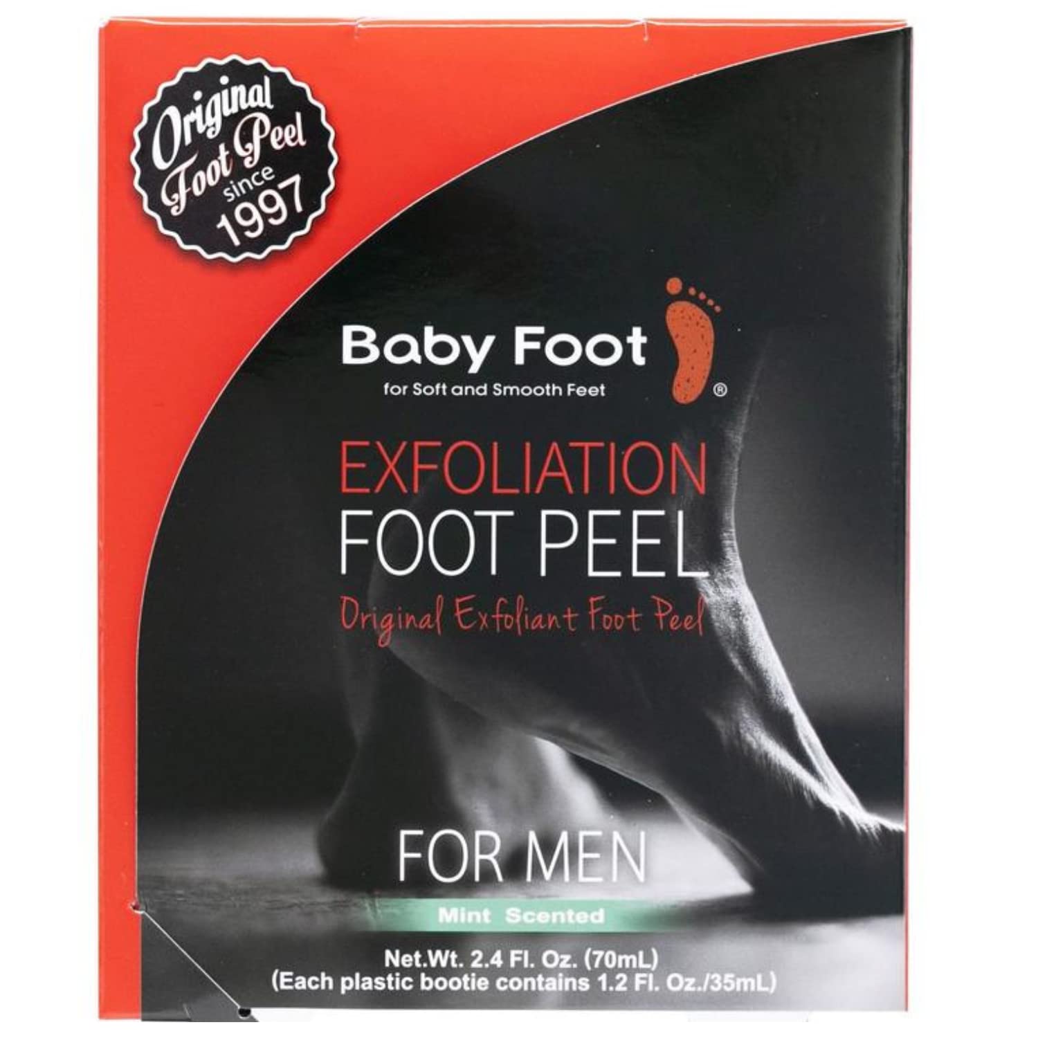 Baby Foot Original Foot Peel for Men – Spa‑At‑Home Foot Mask (Mint) 2.7 oz