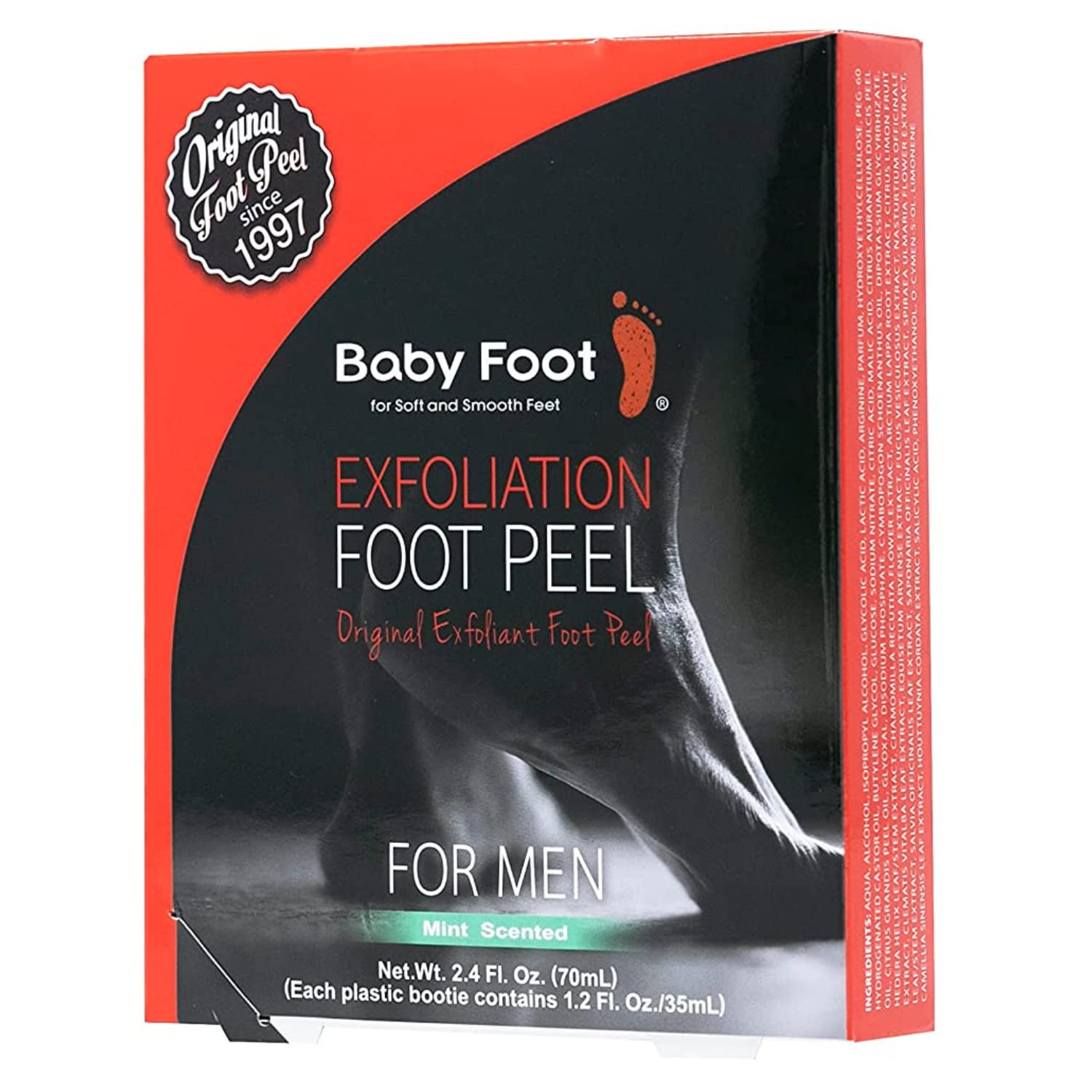 Baby Foot Original Foot Peel for Men – Spa‑At‑Home Foot Mask (Mint) 2.7 oz