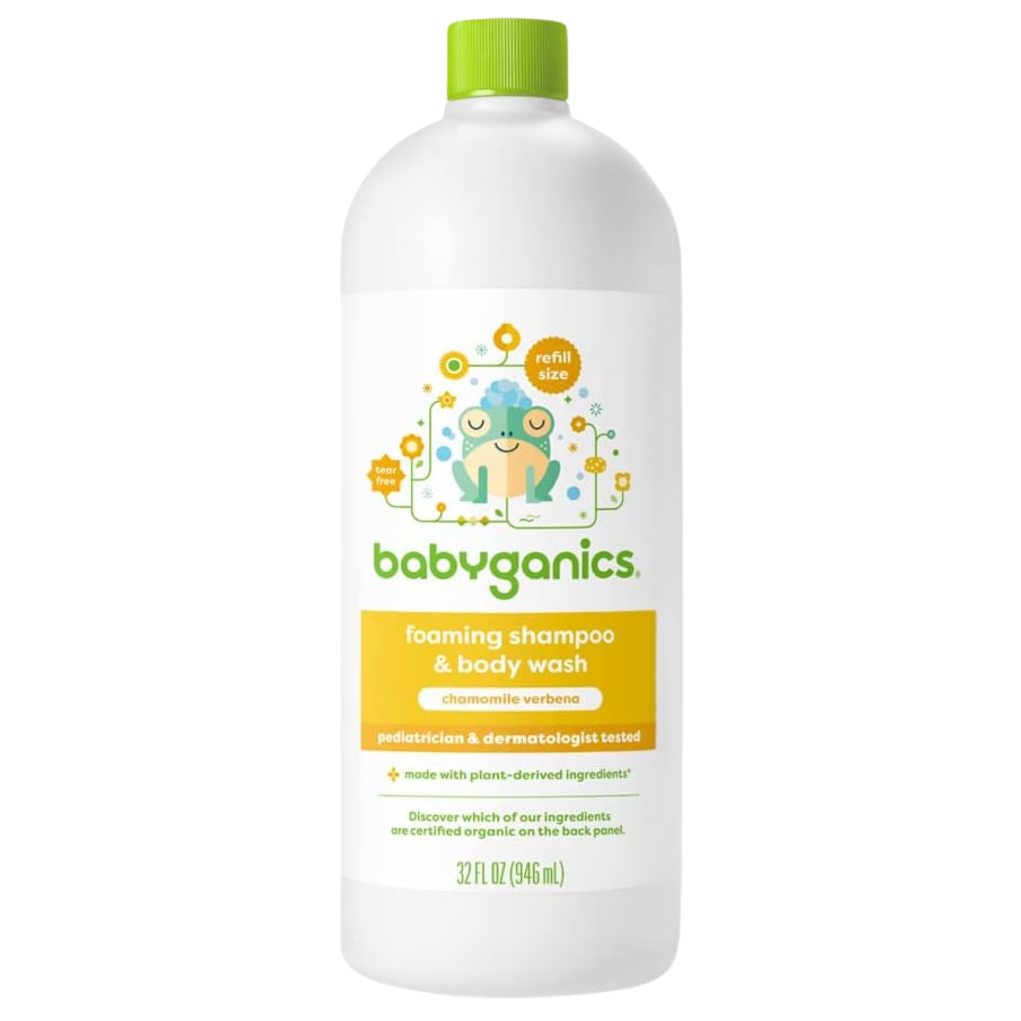BabyGanics Chamomile Verbena Shampoo & Body Wash Refill – 32 Fl Oz