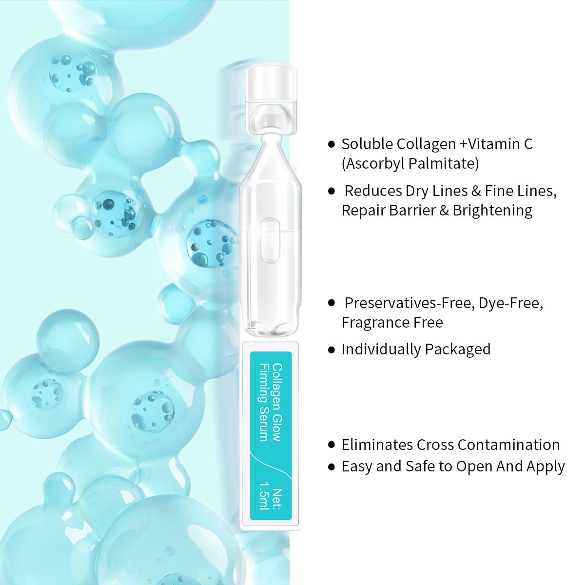 BACHERI Collagen Glow Firming Serum – Hyaluronic Acid, Centella & Adenosine | Hydration & Anti-Aging