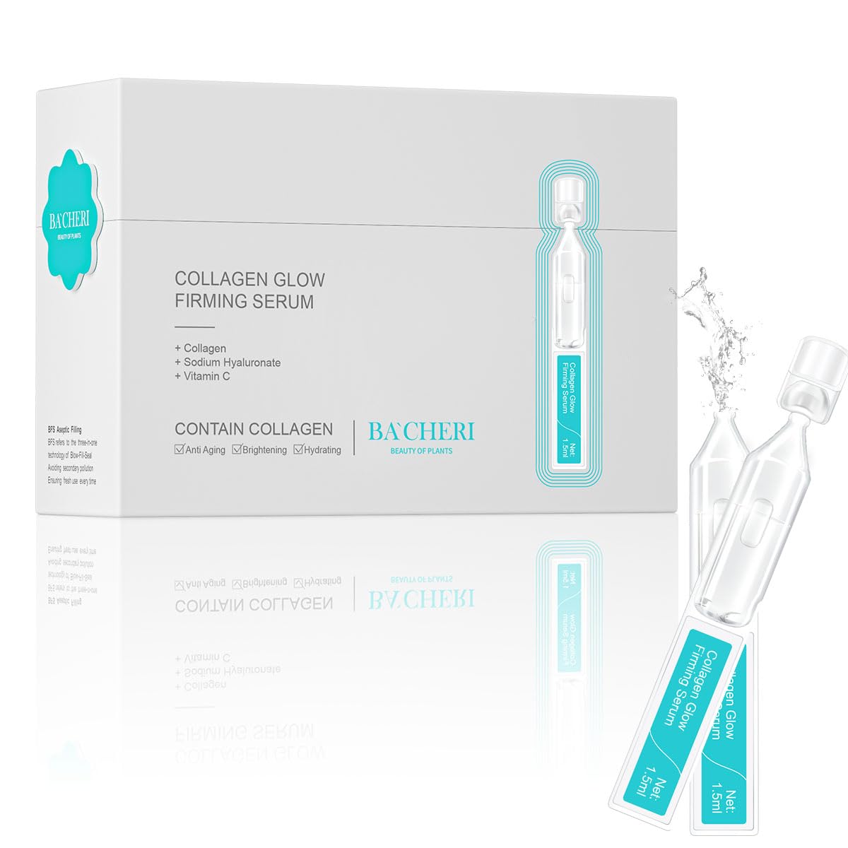 BACHERI Collagen Glow Firming Serum – Hyaluronic Acid, Centella & Adenosine | Hydration & Anti-Aging