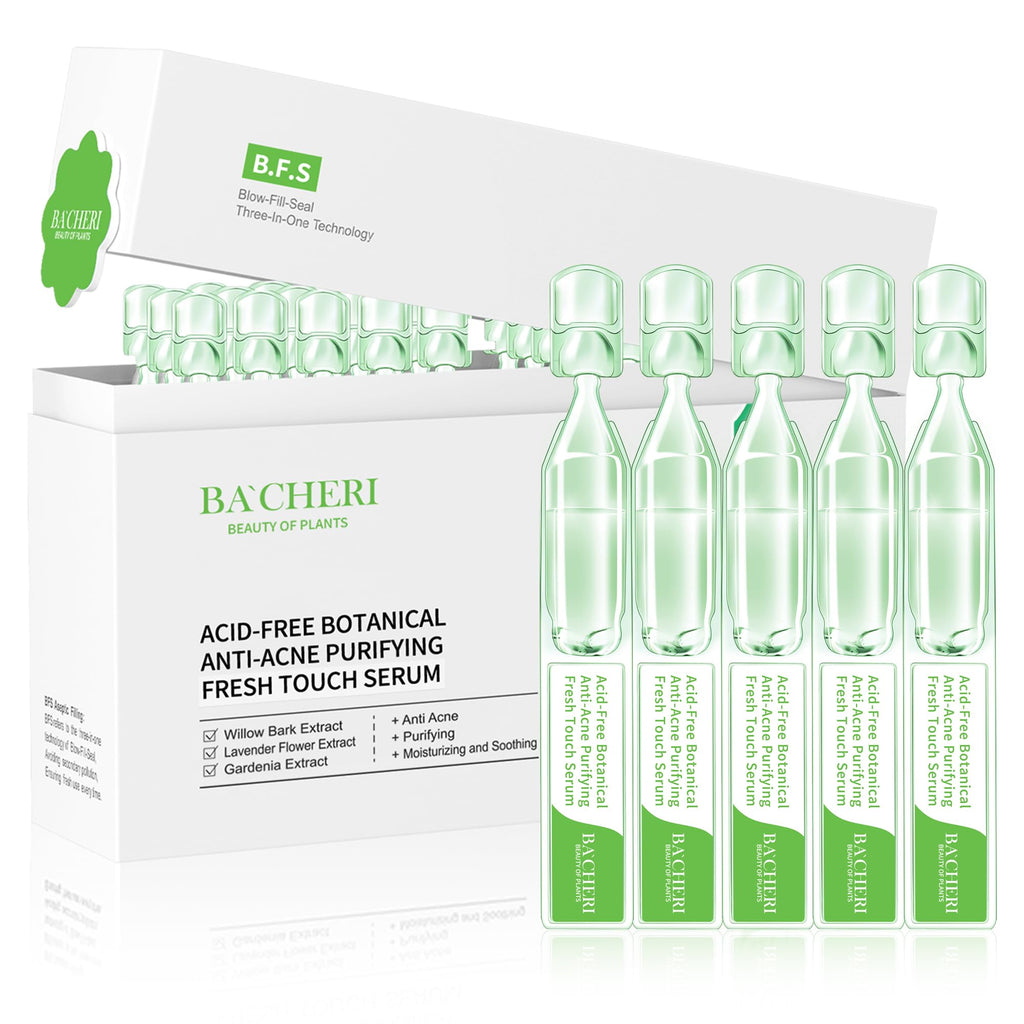 BACHERI Gentle Botanical Acne Serum – Niacinamide & Witch Hazel, 1.2 ml × 30 Ampoules