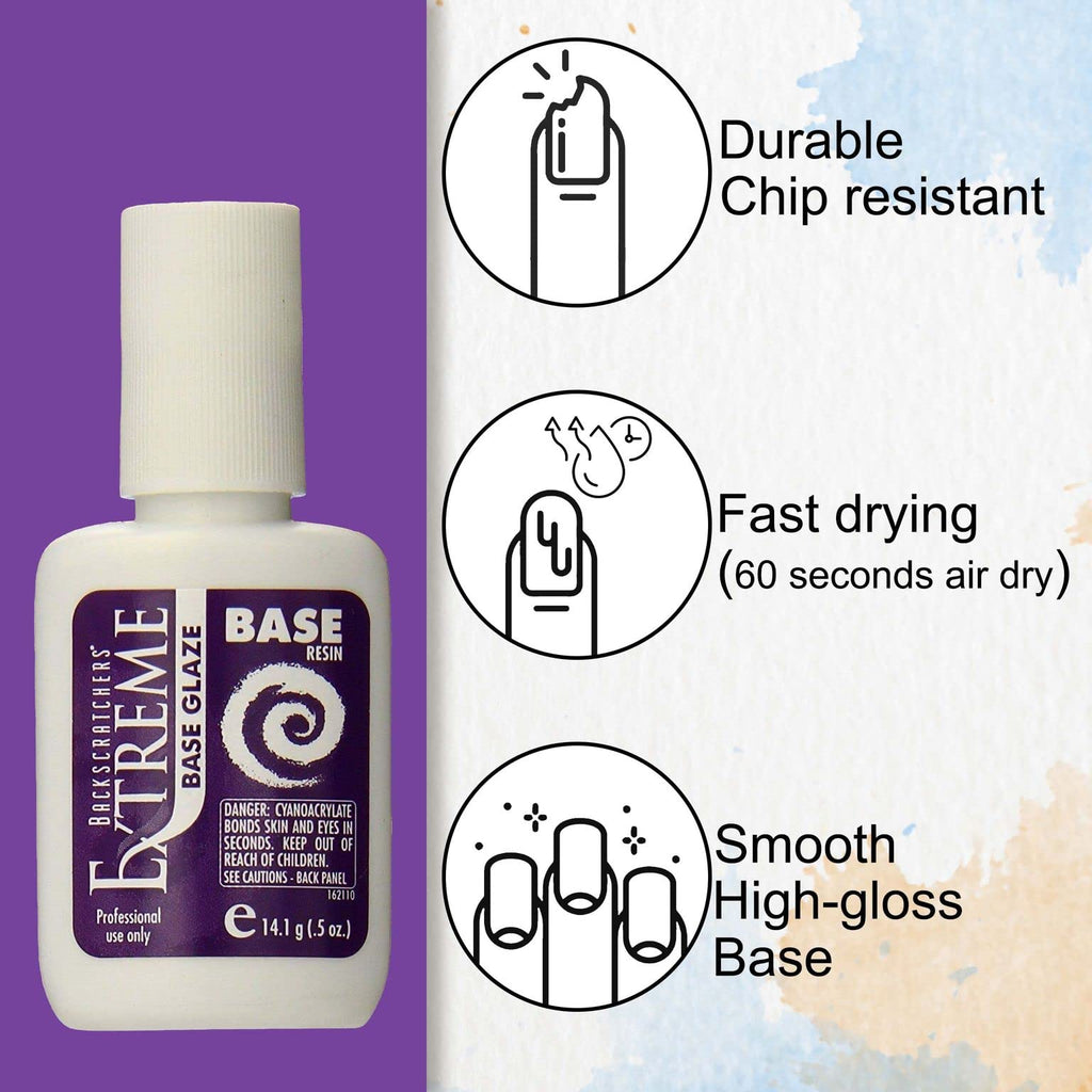 Backscratchers Extreme Glaze: Base Coat & Quick-Dry Resin for Dipping Powder