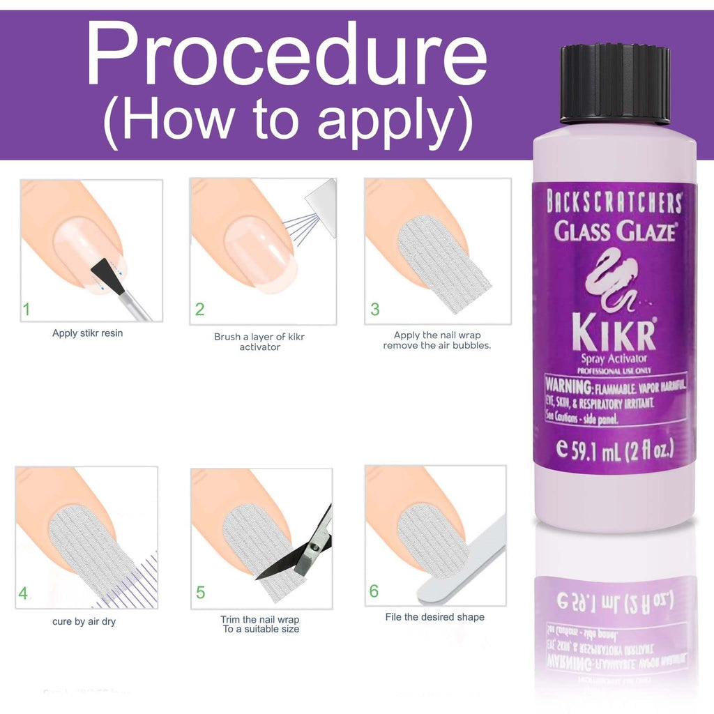 Backscratchers Kikr Activator - Quick Dry Nail Resin Mist for Manicure & Wraps - 2 oz