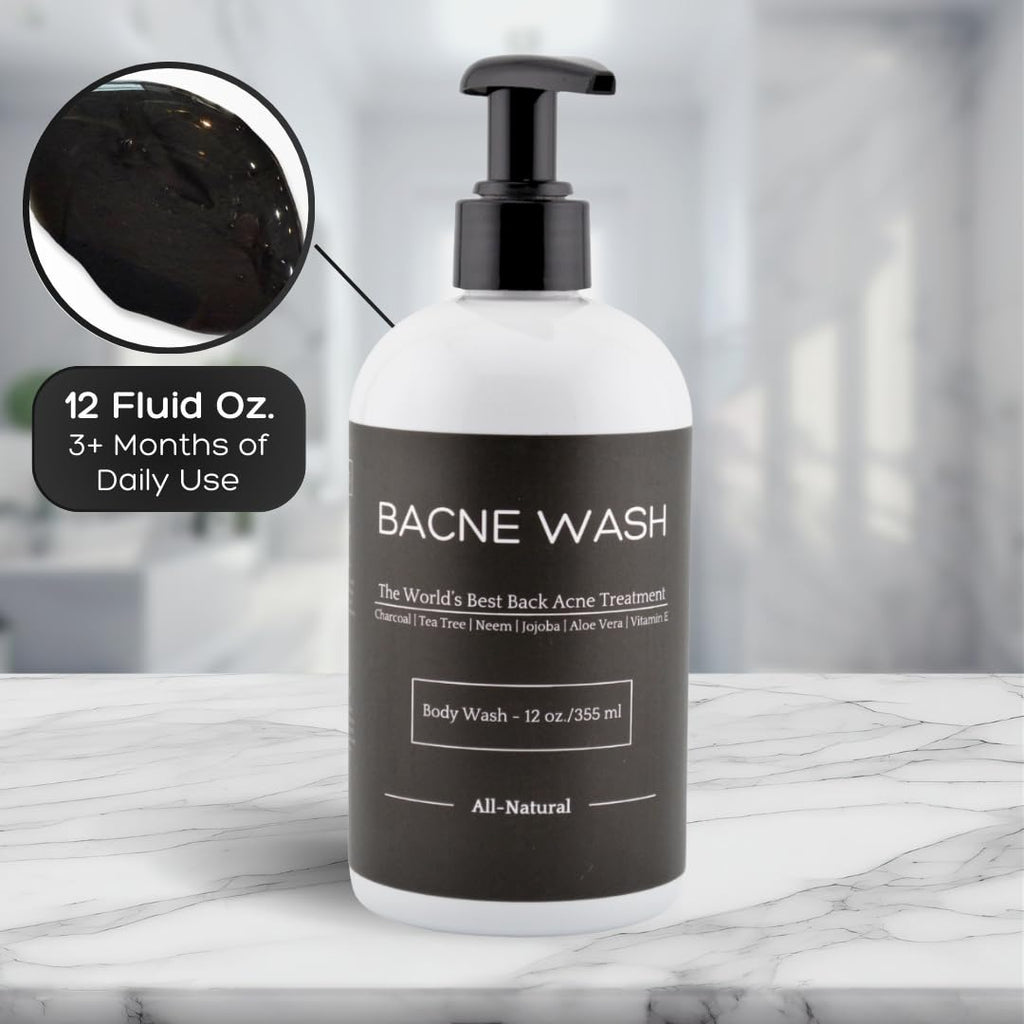Bacne Bar Bacne Wash – All-Natural Back Acne Cleanser with Charcoal, Tea Tree & Jojoba