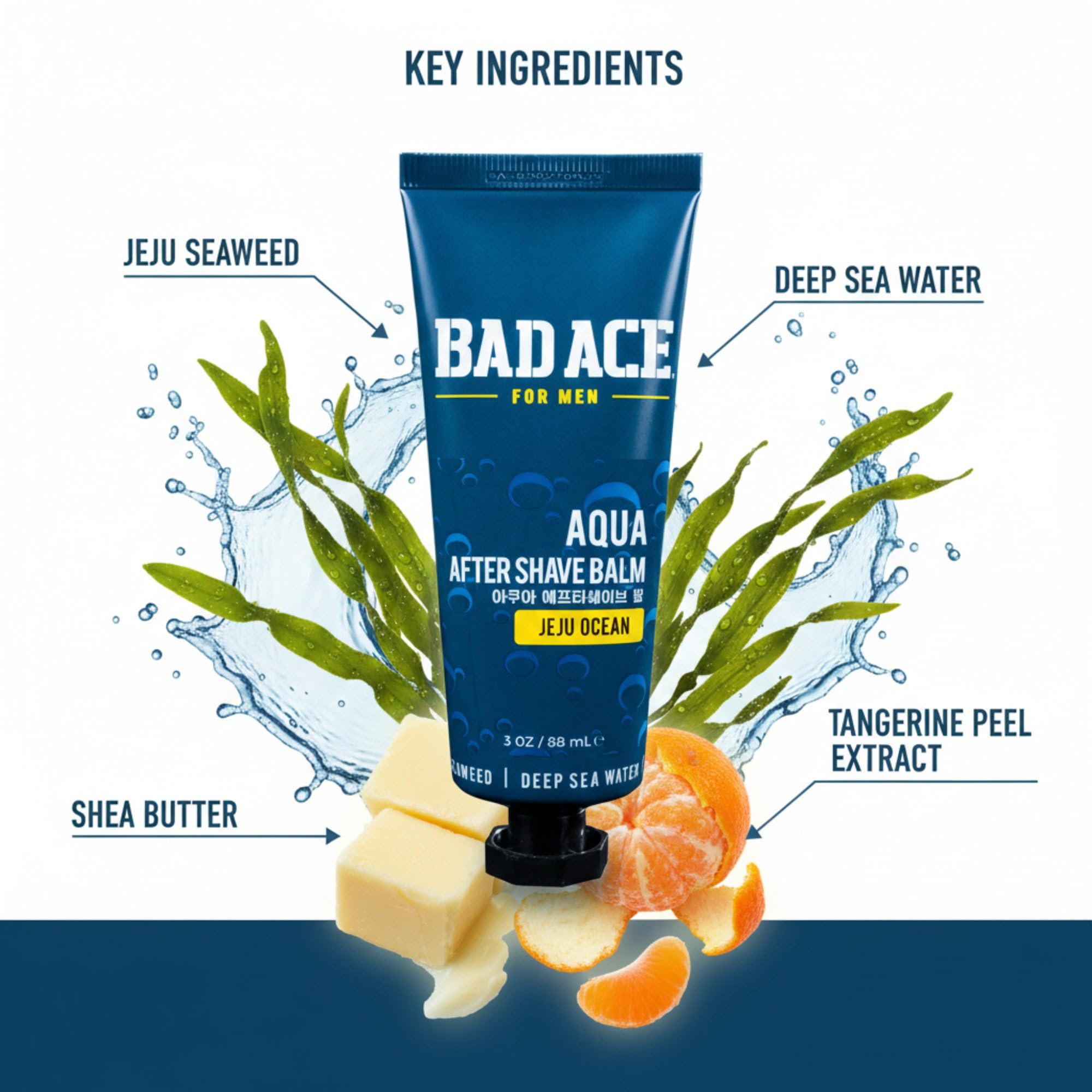 BAD ACE Aqua After Shave Balm for Men – Jeju Ocean Calms Razor Burn