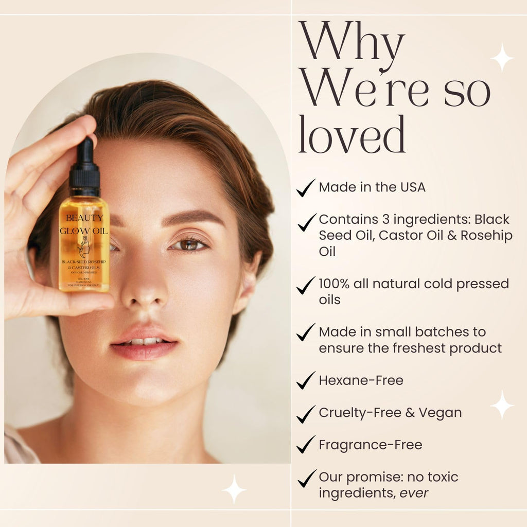 Bad Dog Beauty Glow Oil – Organic Cold-Pressed Black Seed, Rosehip & Castor for Face