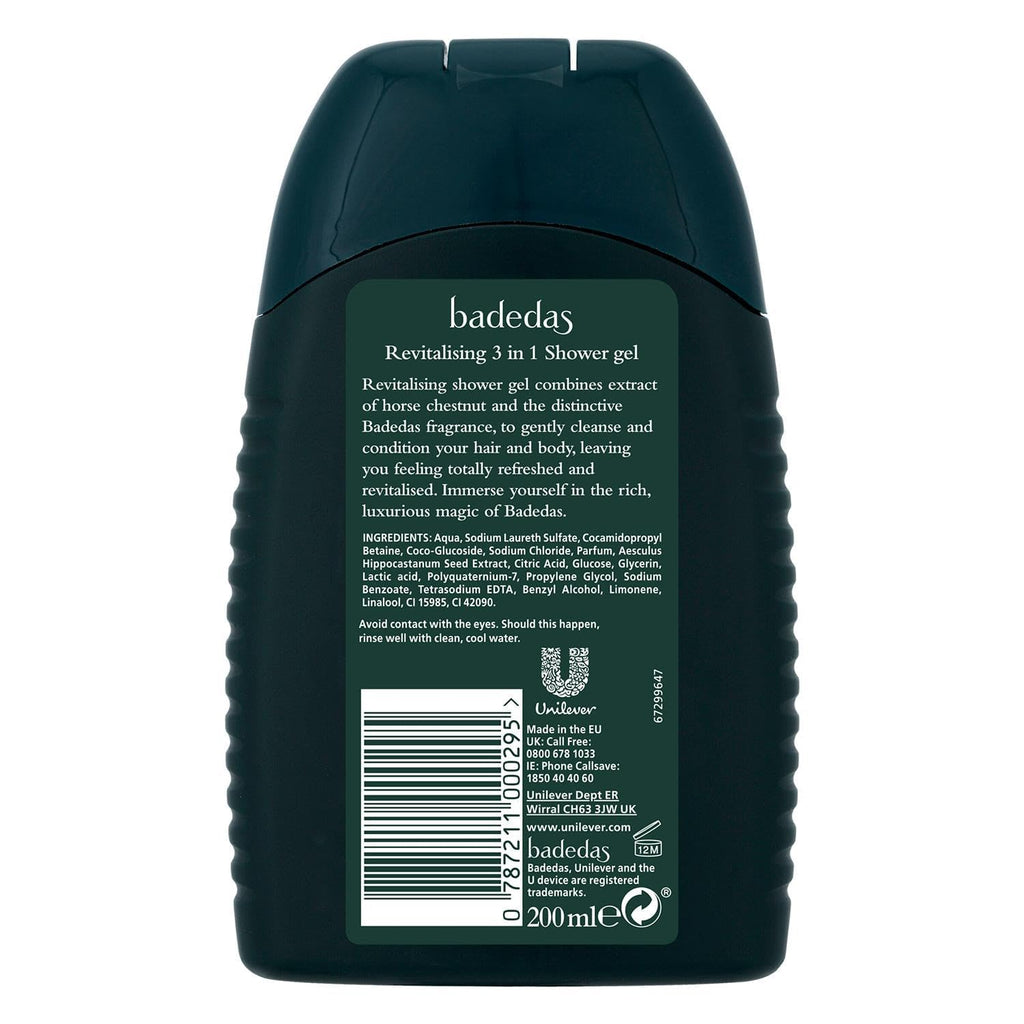 Badedas Revitalising Shower Gel, Shampoo & Conditioner 200ml Pack of 2