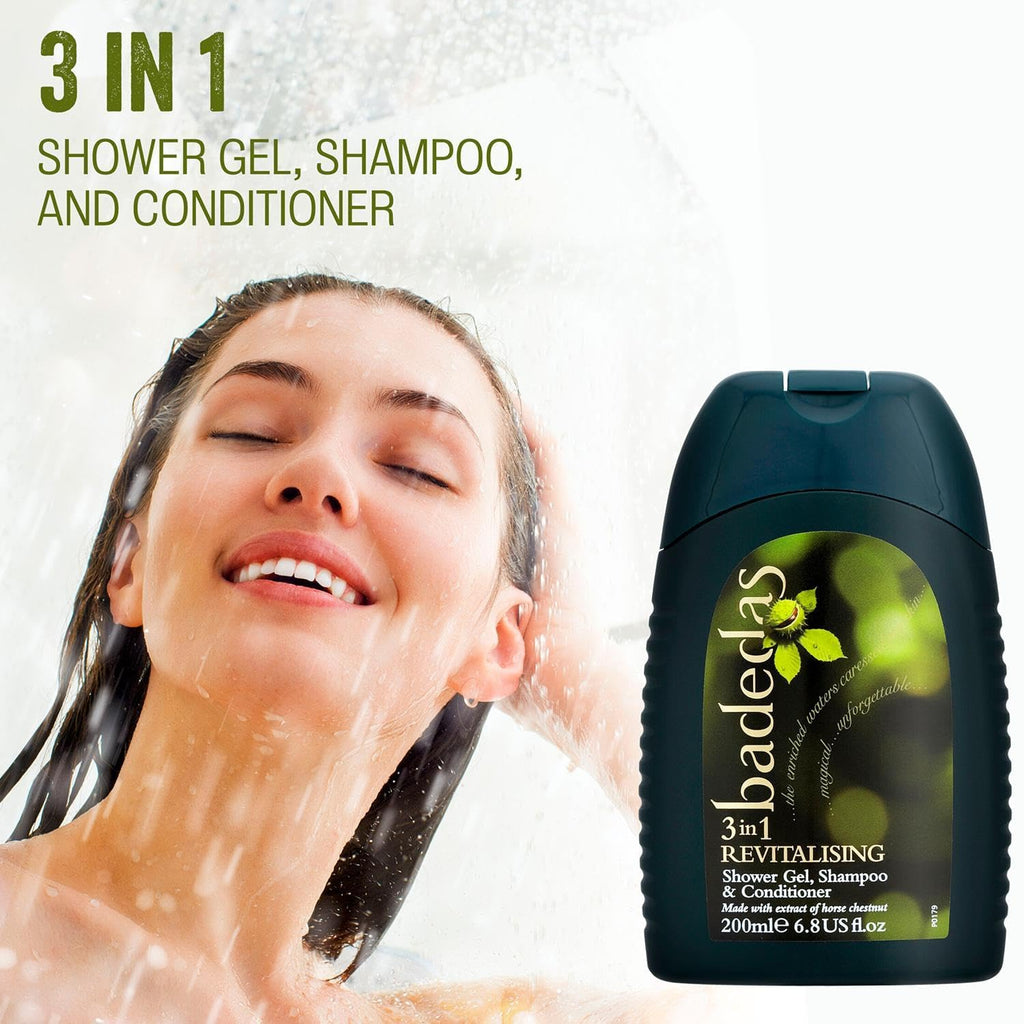 Badedas Revitalising Shower Gel, Shampoo & Conditioner 200ml Pack of 2