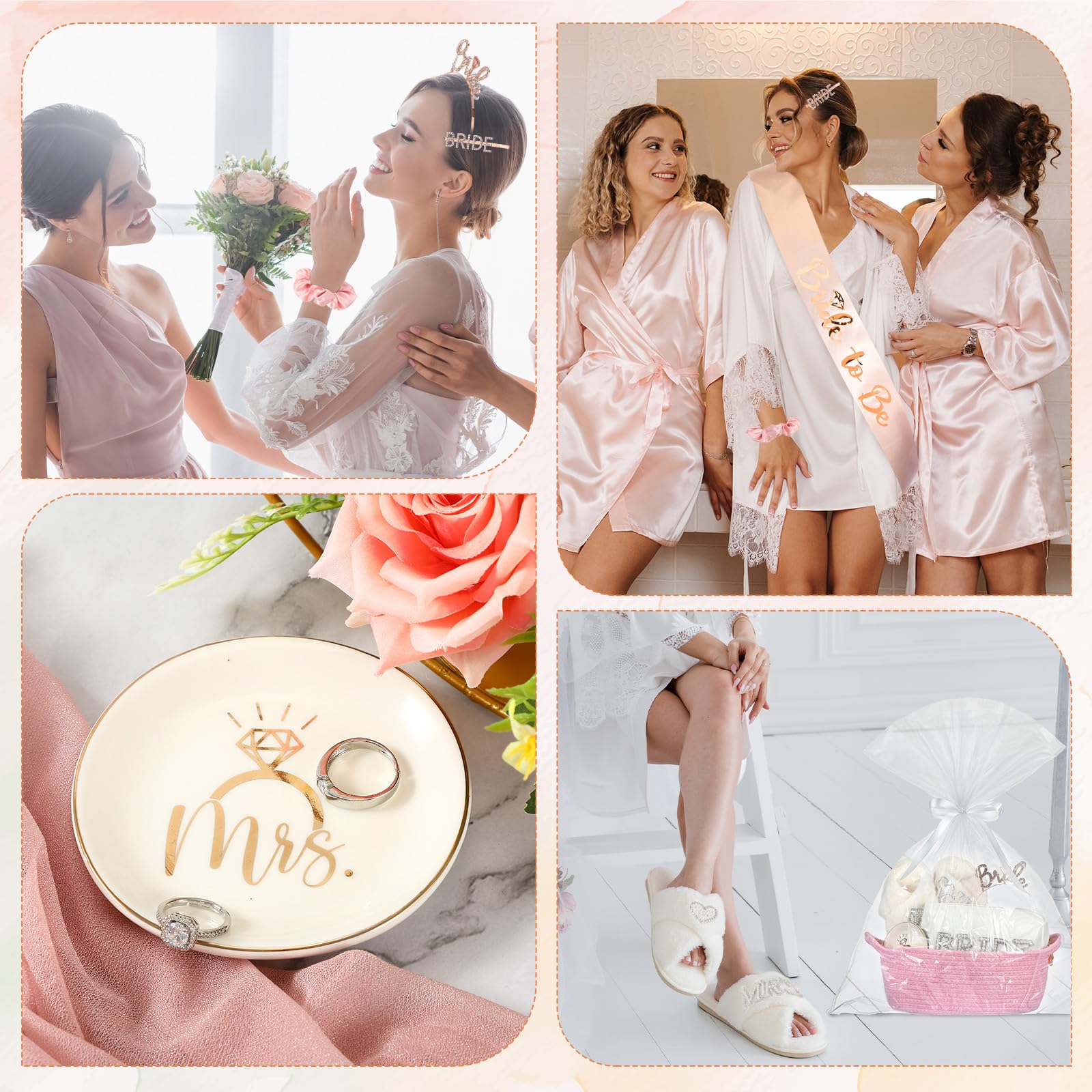Baderke 17-Pcs Bride to Be Gift Basket – Pink Bridal Shower Gift Set