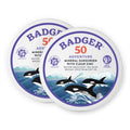 Badger SPF 50 Mineral Sunscreen — Biodegradable Reef Safe, Unscented, Water Resistant, Travel Tin (2-Pack)