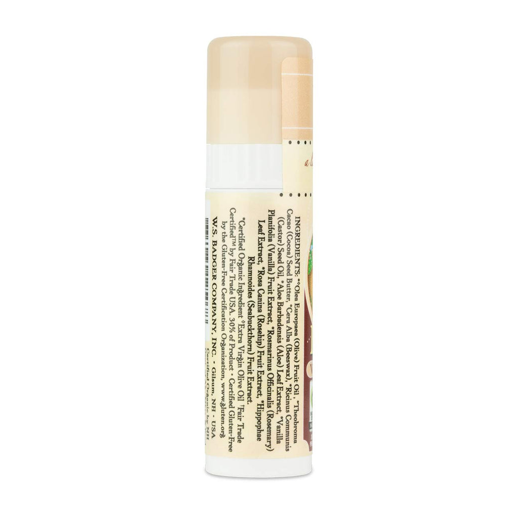 Badger Cocoa Butter Lip Balm – Creamy Cocoa, Organic, Fair Trade, 0.25 oz
