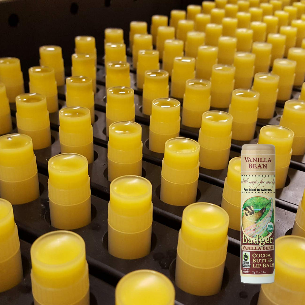 Badger Cocoa Butter Lip Balm – Creamy Cocoa, Organic, Fair Trade, 0.25 oz