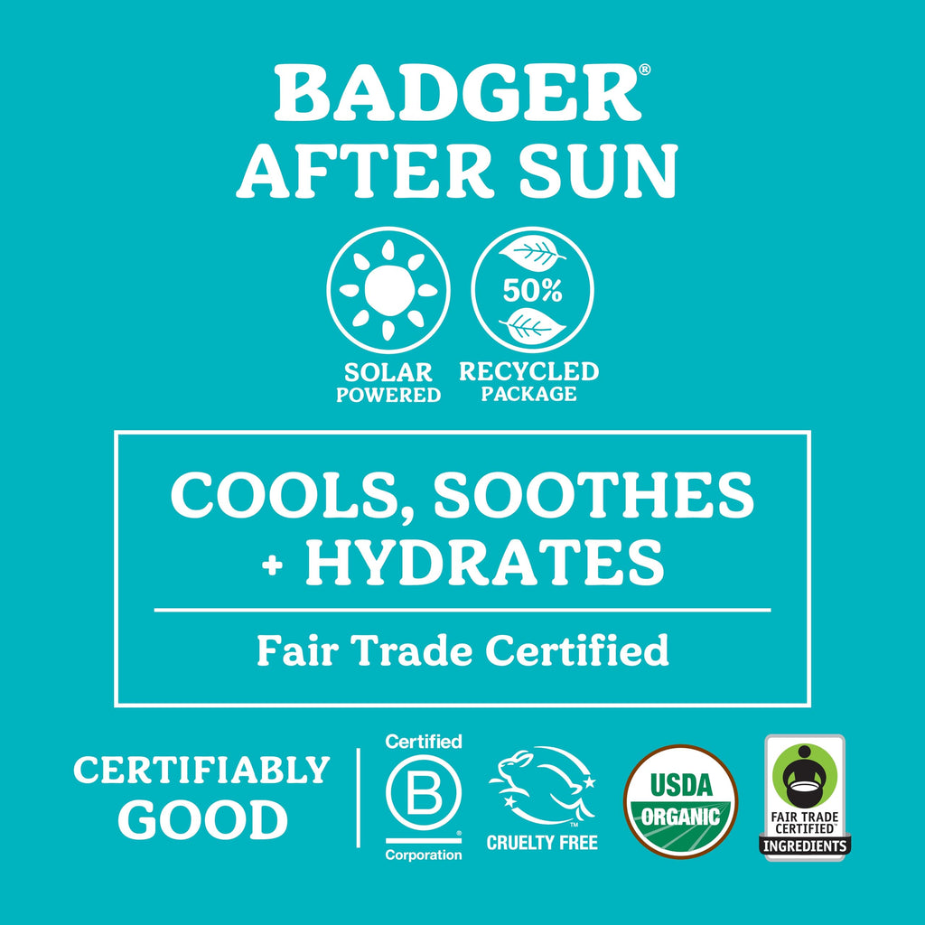 Badger Coconut AfterSun Balm – 100% Organic Soothing After Sun Care, 2 oz Tin