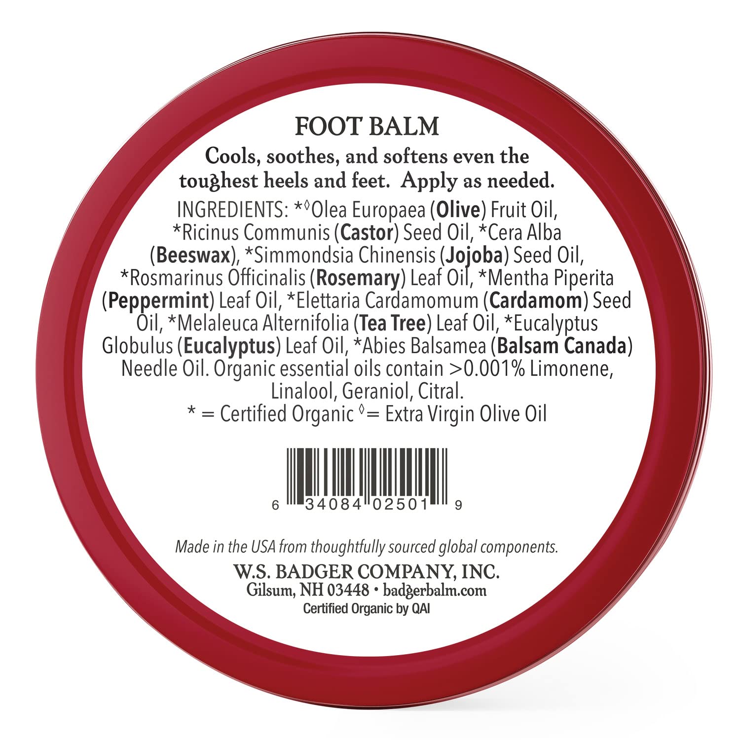 Badger Foot Balm – 100% Organic Foot Cream for Dry Feet & Heels | 2 oz Tin (2-Pack)