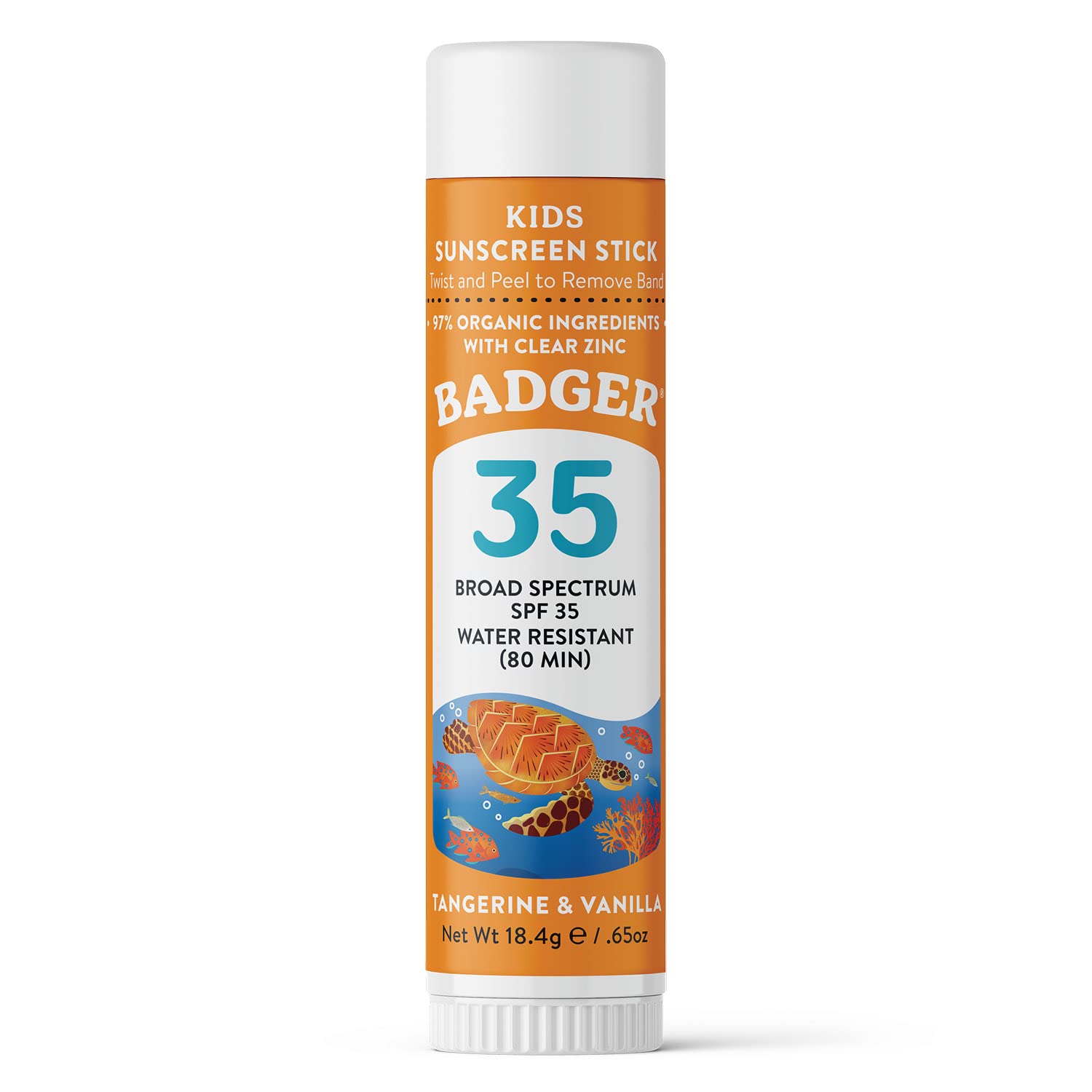 Badger Mineral Kids Sunscreen Face Stick SPF 35 | Travel Size, Reef Safe