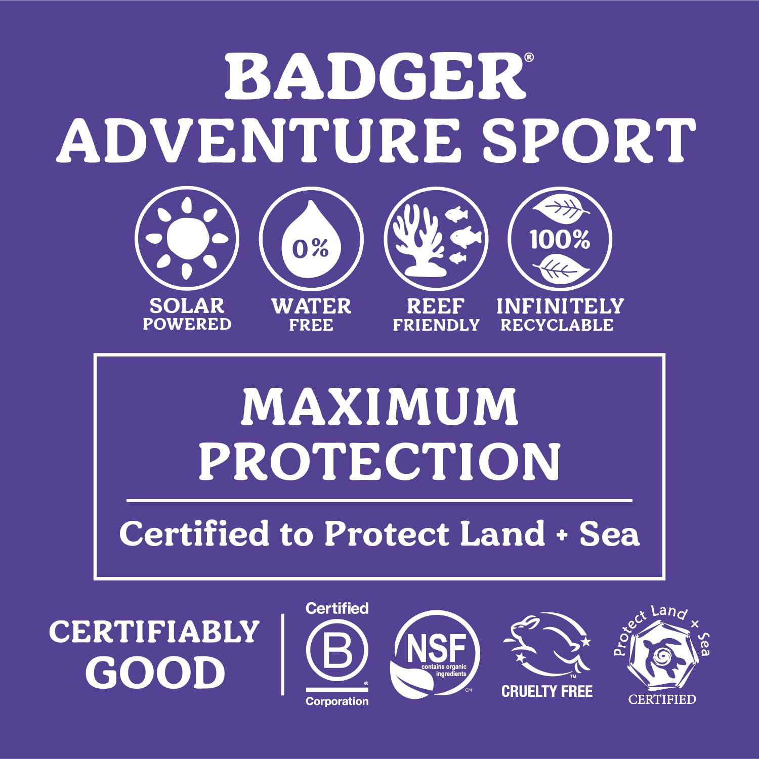 Badger Mineral Sunscreen SPF 50 – Reef Safe, 98% Organic, Unscented