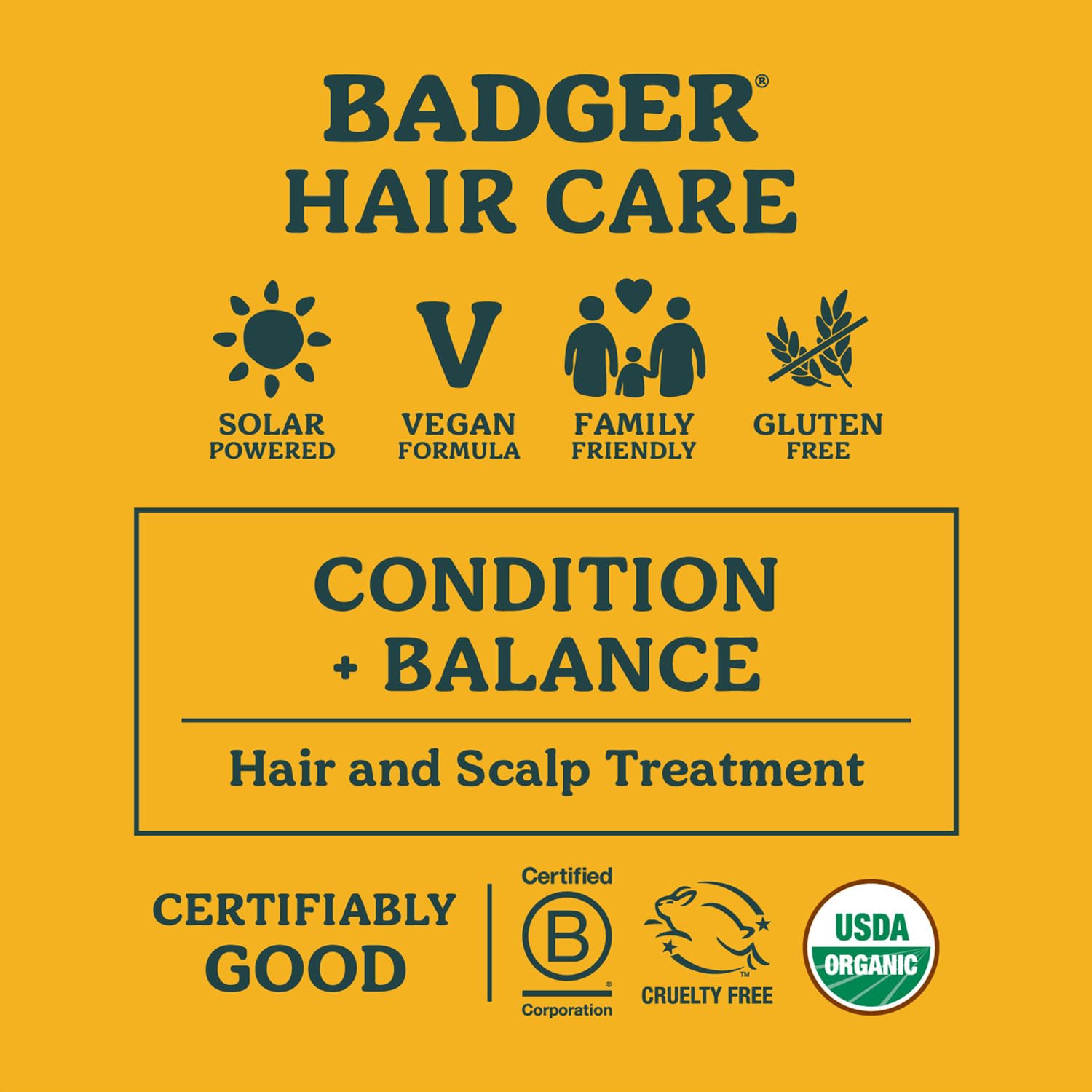 Badger Organic Castor Hair Oil – Fuller-Looking Hair, Red Clover & Peppermint, 2 oz