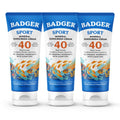 Badger Reef Safe Sunscreen SPF 40 Unscented Mineral, 3-Pack (2.9 fl oz Each)