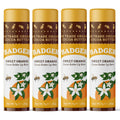 Badger Sweet Orange Cocoa Butter Lip Balm – 100% Organic, Long-Lasting Hydration (4-Pack)