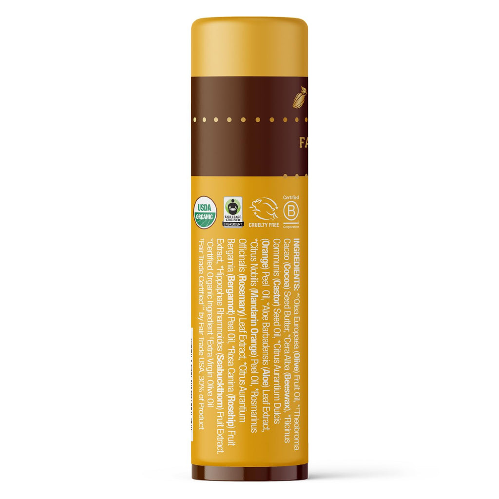 Badger Sweet Orange Cocoa Butter Lip Balm – 100% Organic, Long-Lasting Hydration (4-Pack)
