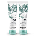 Badger Zinc Oxide Face Sunscreen SPF 30 – Lightweight, Unscented, Matte Finish (2-Pack)