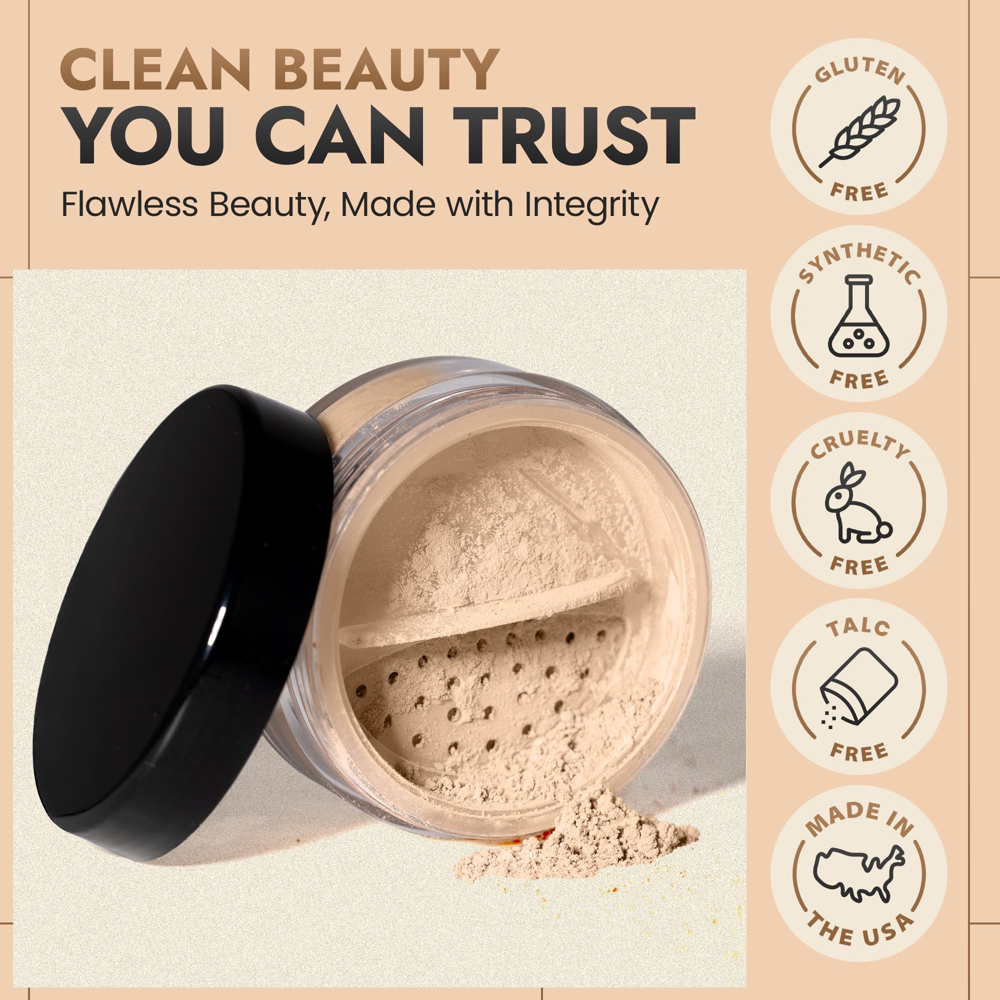 BaeBlu InstaFame Loose Powder Foundation – Full Coverage Matte Mineral for Sensitive Skin