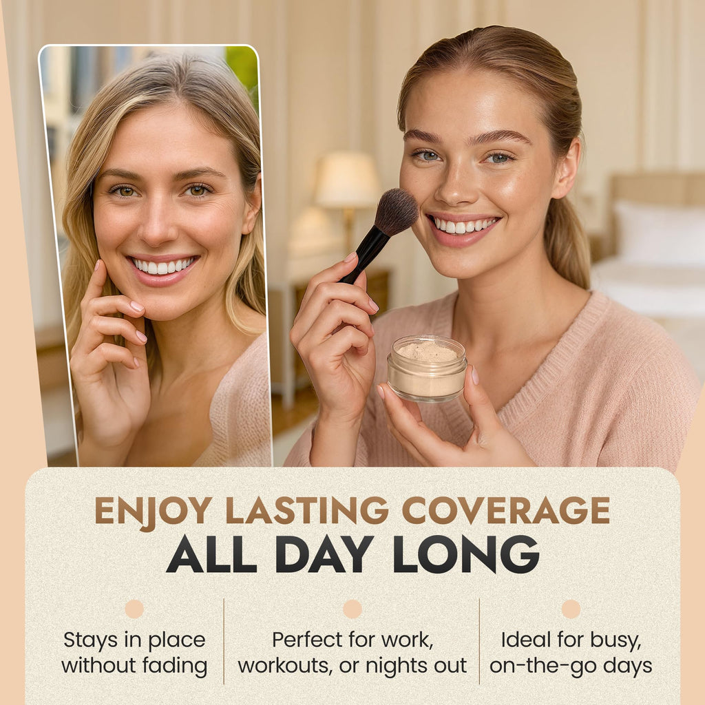 BaeBlu InstaFame Loose Powder Foundation – Full Coverage Matte Mineral for Sensitive Skin