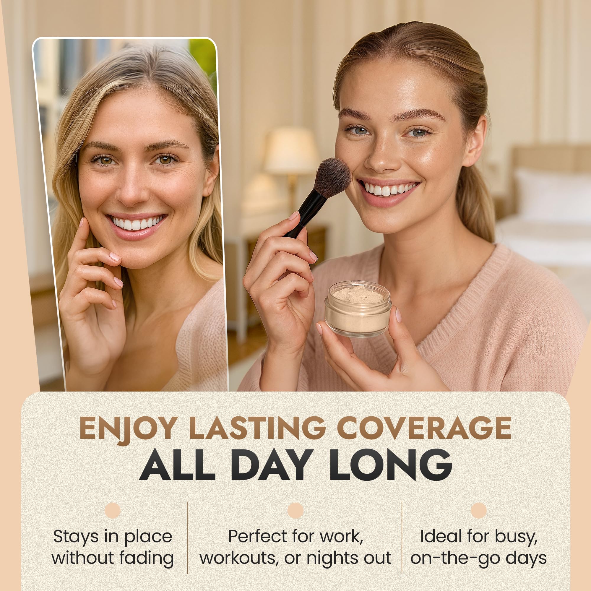 BaeBlu InstaFame Loose Powder Foundation – Full Coverage Matte Mineral for Sensitive Skin