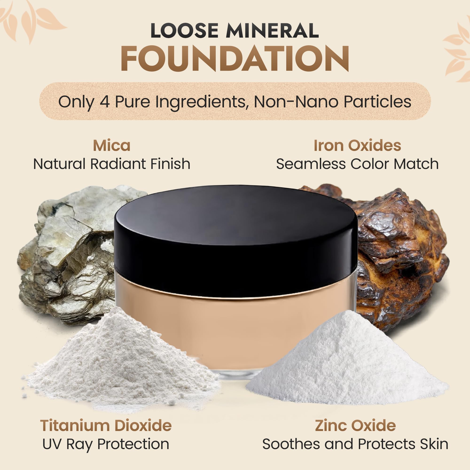 BaeBlu InstaFame Loose Powder Foundation – Full Coverage Matte Mineral for Sensitive Skin