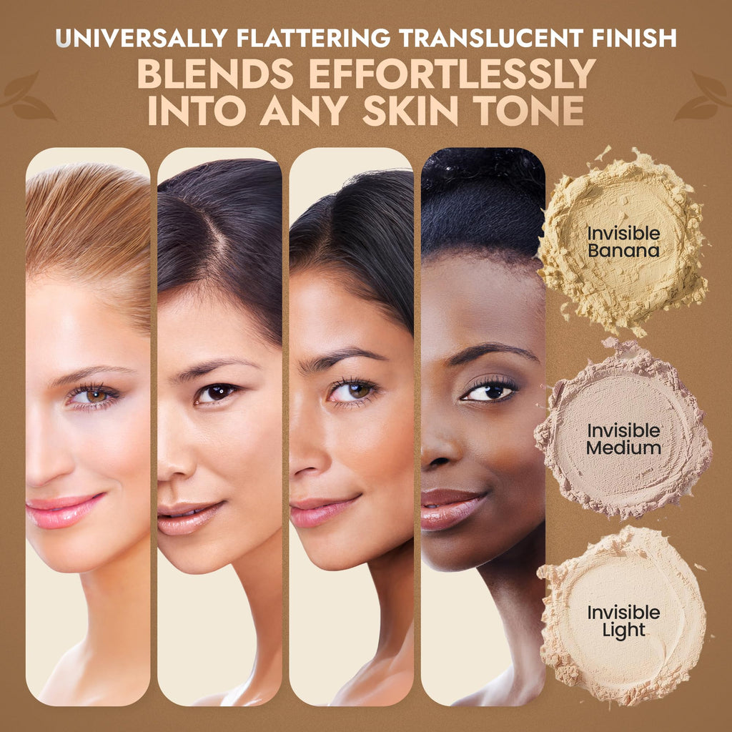 BaeBlu Organic Pressed Setting Powder – Invisible Banana | Talc-Free, Non-Toxic Matte Finish