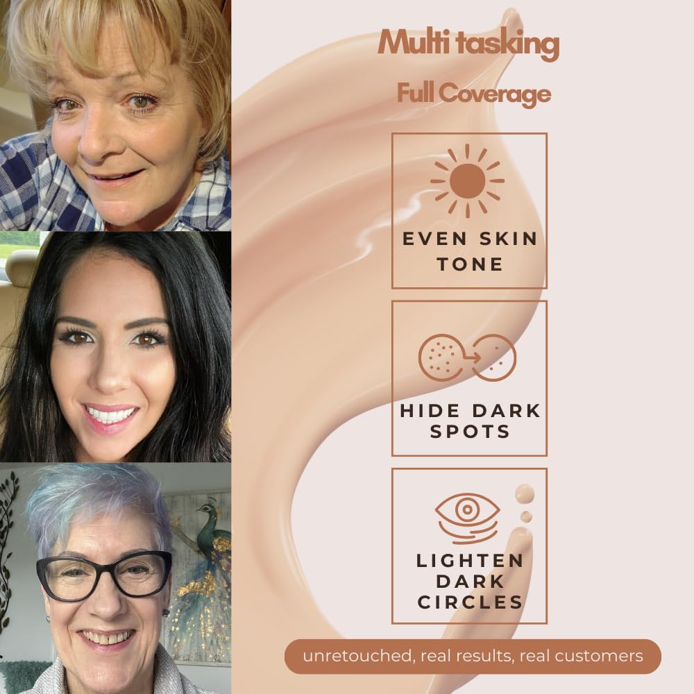 BaeBlu Organic Concealer – Full Coverage, 100% Natural, Made in USA, Sunshine