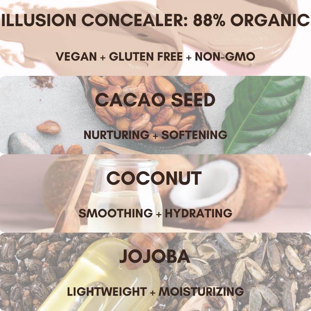 BaeBlu Organic Concealer – Full Coverage, 100% Natural, Made in USA, Sunshine