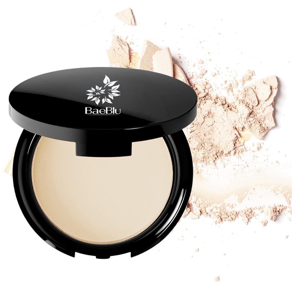 BaeBlu Organic Pressed Setting Powder – Talc-Free, Oil-Absorbing Matte Finish, 16-Hour Wear